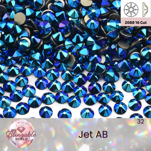 Jet AB - 2088 Glass Flatback Rhinestone