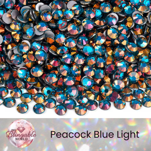 Peacock Blue Light - Glass Flatback Rhinestone