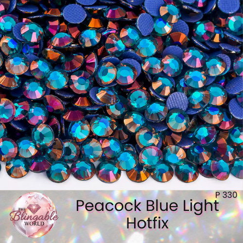 Peacock Blue Light - Hotfix Glass Flatback Rhinestone
