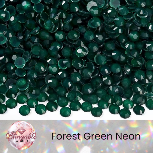 Forest Green Neon - Glass Flatback Rhinestone