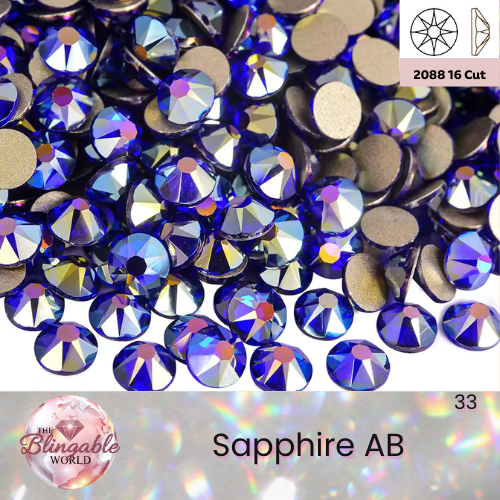 Sapphire AB - 2088 Glass Flatback Rhinestone