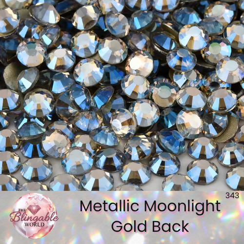 Metallic Moonlight - Gold Back Glass Flatback Rhinestone