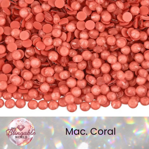 Mac. Coral - Glass Flatback Rhinestone