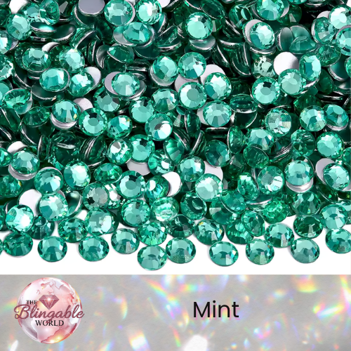 Mint - Glass Flatback Rhinestone