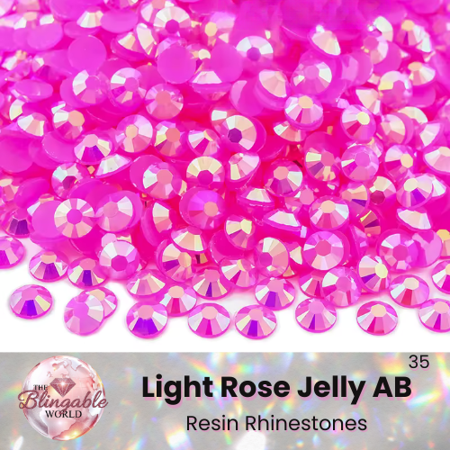 Light Rose Jelly AB - Resin Flatback Rhinestone