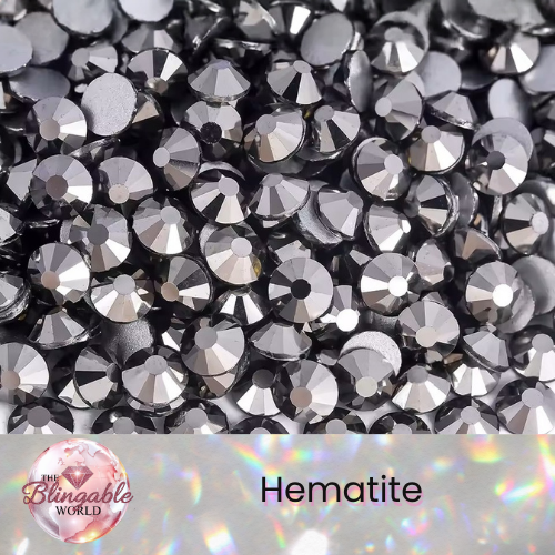 Hematite - Glass Flatback Rhinestone