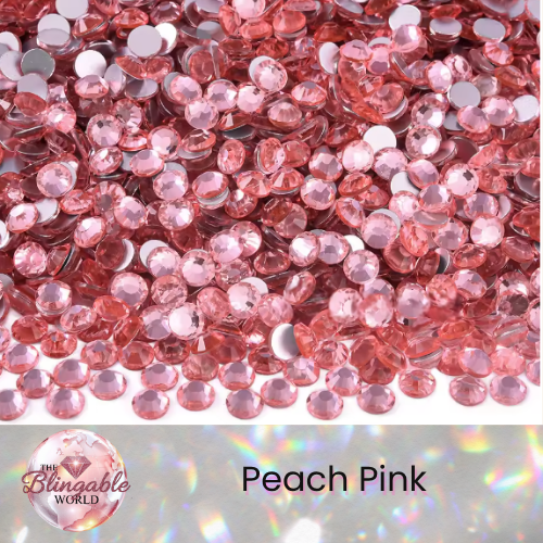 Peach Pink - Glass Flatback Rhinestone