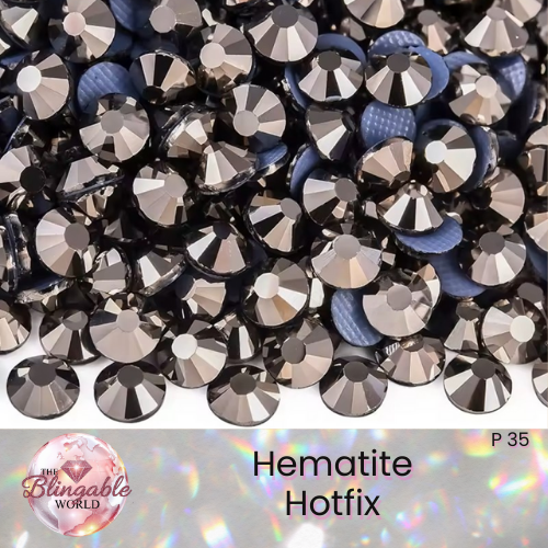 Hematite - Hotfix Glass Flatback Rhinestone
