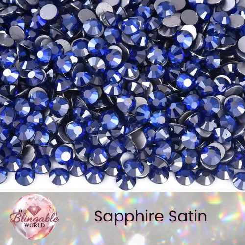 Sapphire Satin - Glass Flatback Rhinestone