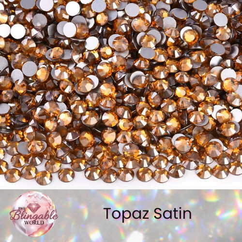 Topaz Satin - Glass Flatback Rhinestone