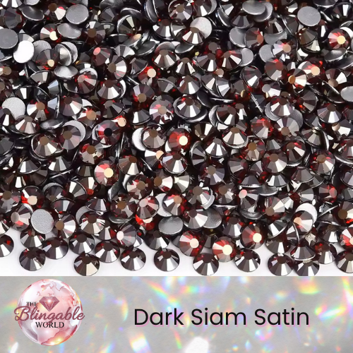 Dark Siam Satin - Glass Flatback Rhinestone