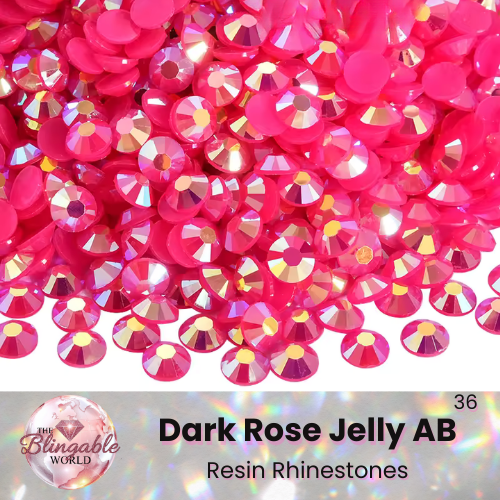 Dark Rose Jelly AB - Resin Flatback Rhinestone