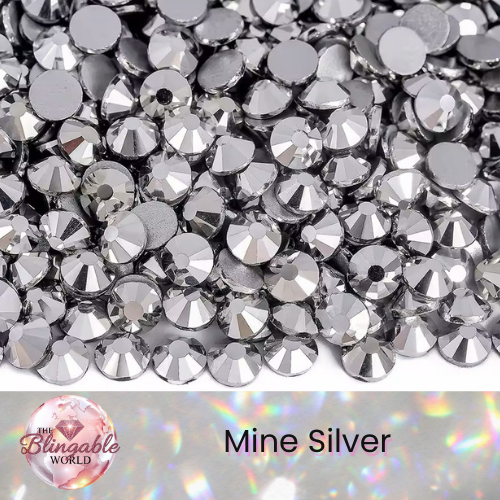 Mine Silver - Glass Flatback Rhinestone