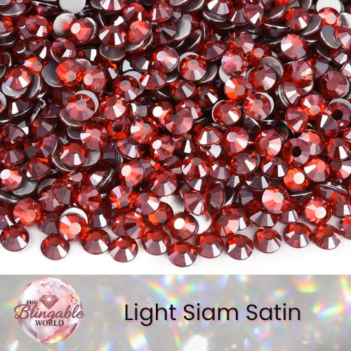 Light Siam Satin - Glass Flatback Rhinestone