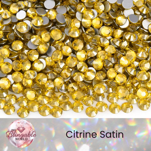 Citrine Satin - Glass Flatback Rhinestone