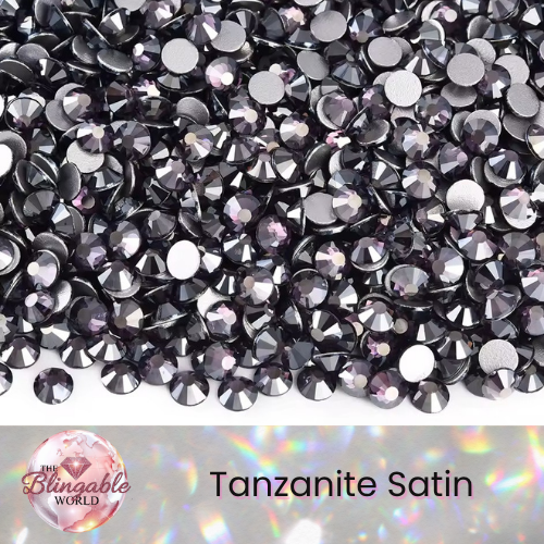 Tanzanite Satin - Glass Flatback Rhinestone