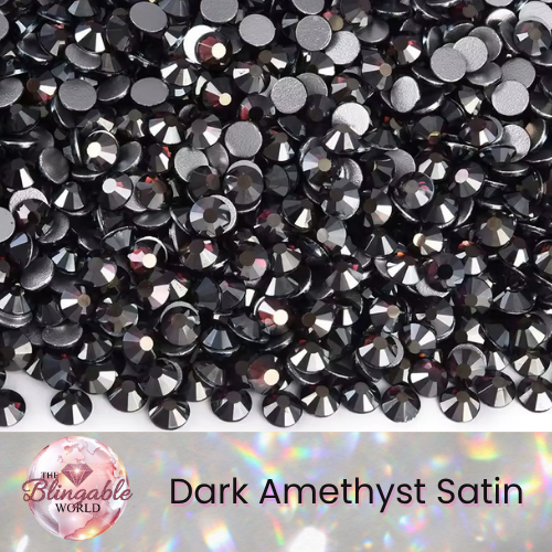 Dark Amethyst Satin - Glass Flatback Rhinestone