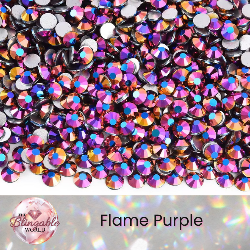Flame Purple - Glass Flatback Rhinestone