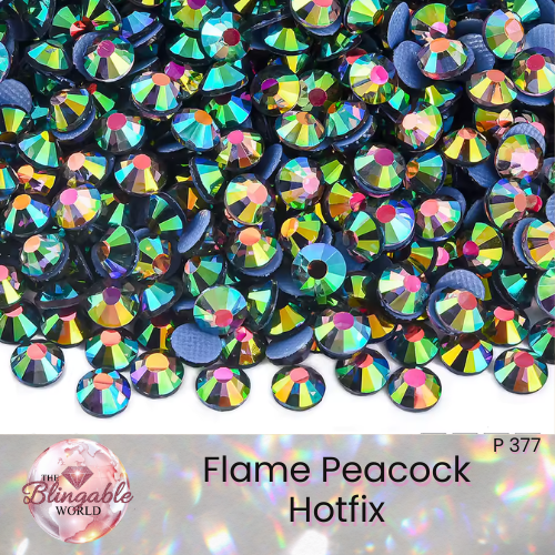 Flame Peacock - Hotfix Glass Flatback Rhinestone