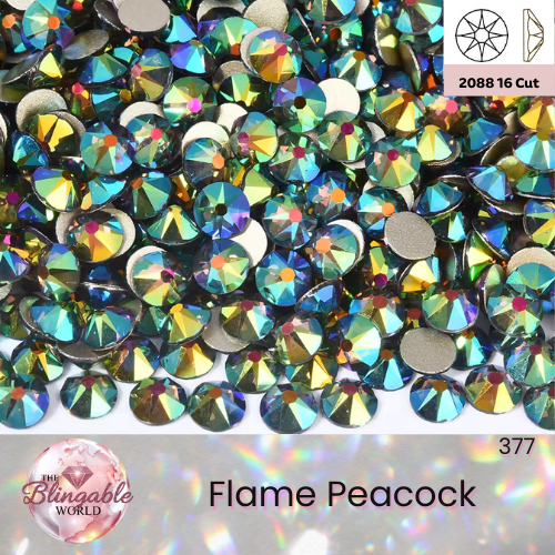 Flame Peacock - 2088 Glass Flatback Rhinestone