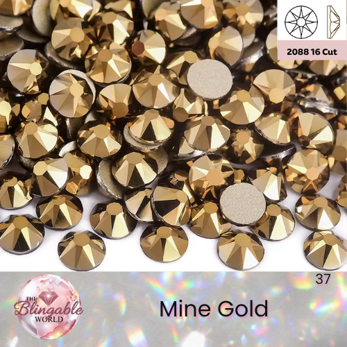 Mine Gold - 2088 Glass Flatback Rhinestone