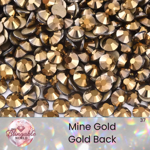 Mine Gold - Gold Back Glass Flatback Rhinestone
