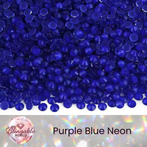 Purple Blue Neon - Glass Flatback Rhinestone