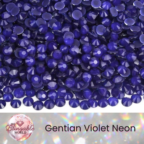 Gentian Violet Neon - Glass Flatback Rhinestone