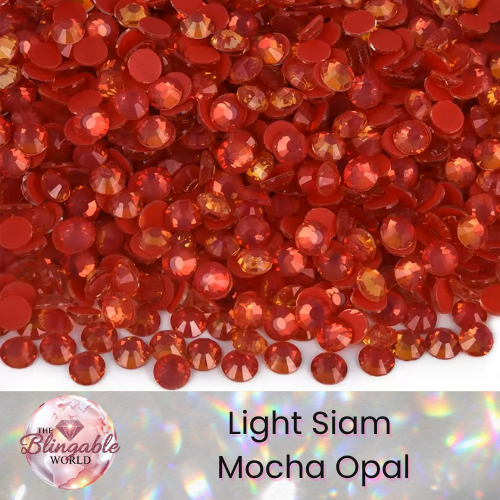 Light Siam Mocha Opal - Glass Flatback Rhinestone