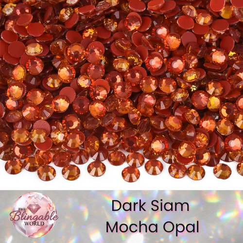 Dark Siam Mocha Opal - Glass Flatback Rhinestone