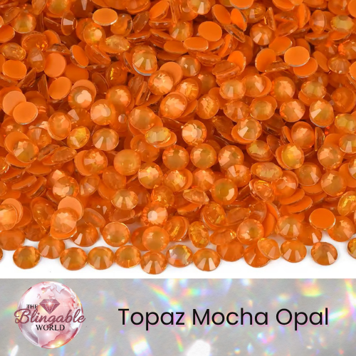Topaz Mocha Opal - Glass Flatback Rhinestone