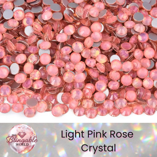 Light Pink Rose Crystal - Glass Flatback Rhinestone
