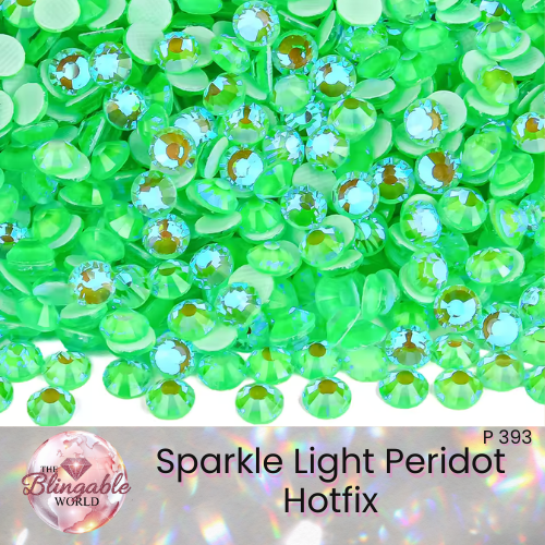Sparkle Light Peridot - Hotfix Glass Flatback Rhinestone