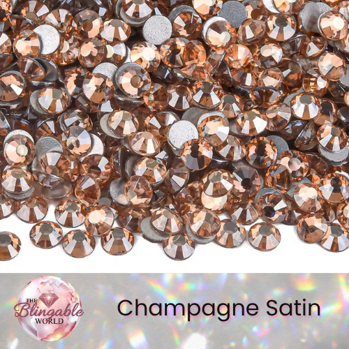 Champagne Satin - Glass Flatback Rhinestone