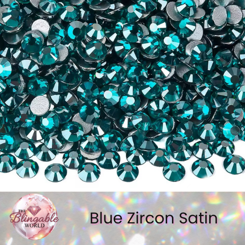 Blue Zircon Satin - Glass Flatback Rhinestone