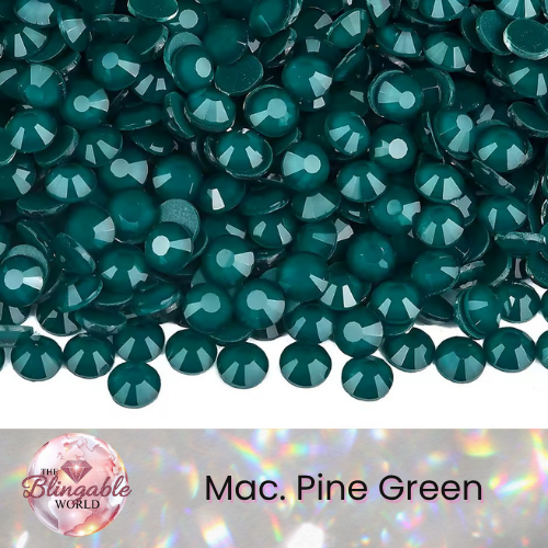 Mac. Pine Green - Glass Flatback Rhinestone