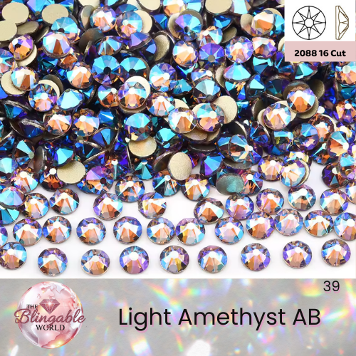 Light Amthyst AB - 2088 Glass Flatback Rhinestone