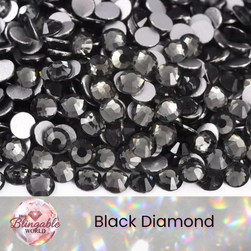 Black Diamond - Glass Flatback Rhinestone