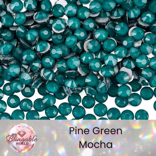 Pine Green Mocha - Glass Flatback Rhinestone