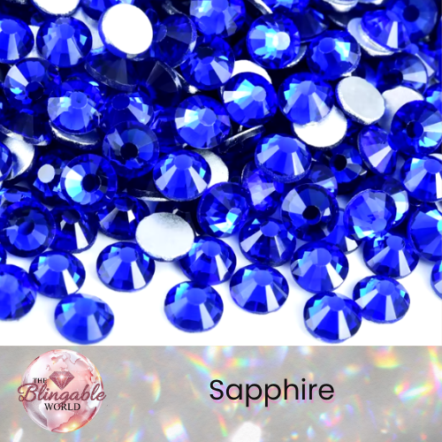 Sapphire - Glass Flatback Rhinestone