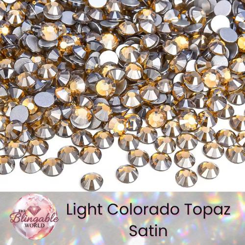 Light Colorado Topaz Satin - Glass Flatback Rhinestone