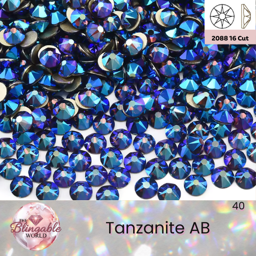 Tanzanite AB - 2088 Glass Flatback Rhinestone