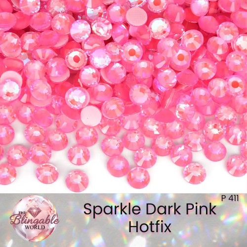 Sparkle Dark Pink - Hotfix Glass Flatback Rhinestone