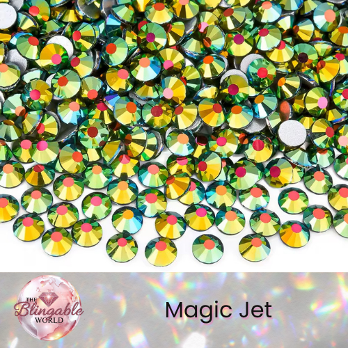 Magic Jet - Glass Flatback Rhinestone