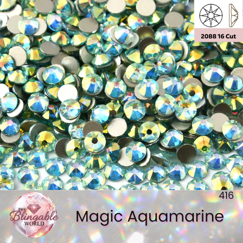 Magic Aquamarine - 2088 Glass Flatback Rhinestone