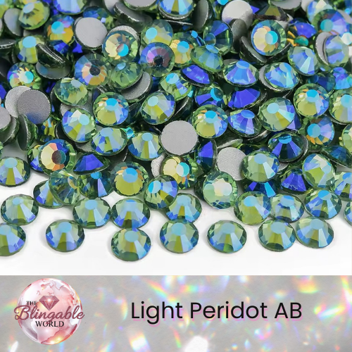 Light Peridot AB - Glass Flatback Rhinestone