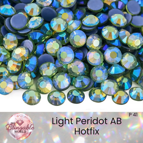 Light Peridot AB - Hotfix Glass Flatback Rhinestone