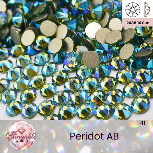Peridot AB - 2088 Glass Flatback Rhinestone