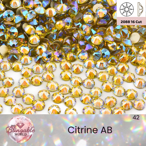 Citrine AB - 2088 Glass Flatback Rhinestone