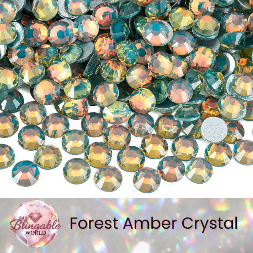Forest Amber Crystal - Glass Flatback Rhinestone